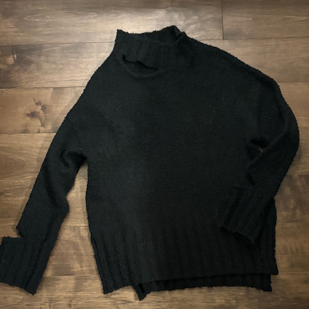Lush Black Cowl Neck Sweater